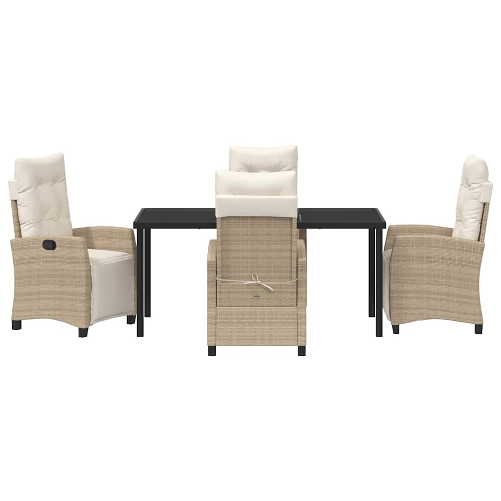 Have Spisebordssæt med pude 5 pcs Beige polyrattan