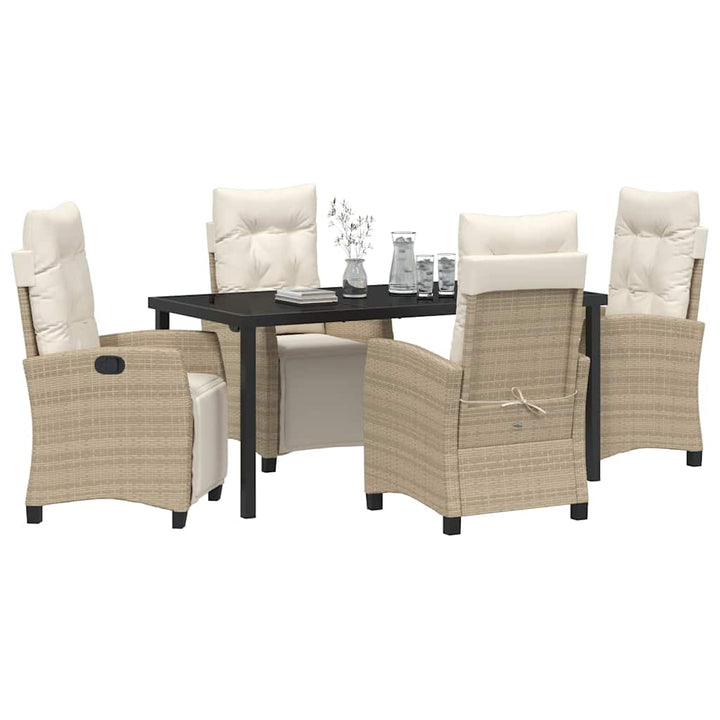 Have Spisebordssæt med pude 5 pcs Beige polyrattan