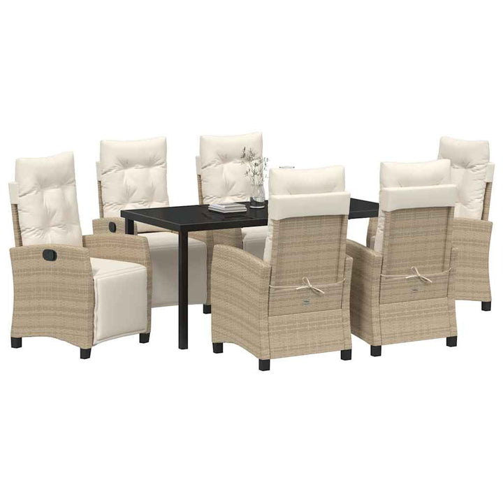 Have Spisebordssæt med pude 7 pcs Beige polyrattan