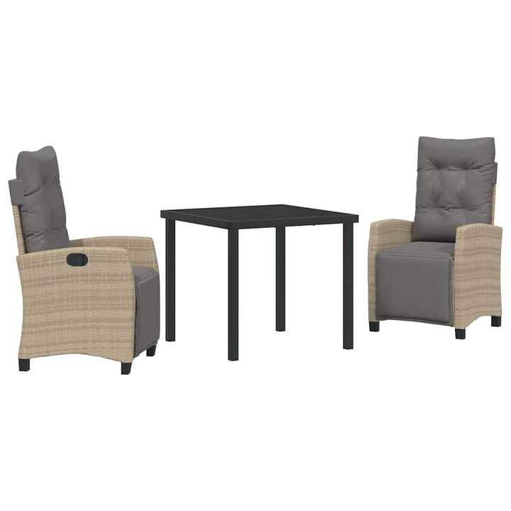 Have Spisebordssæt med pude 3 pcs Beige polyrattan