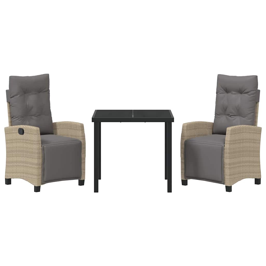 Have Spisebordssæt med pude 3 pcs Beige polyrattan