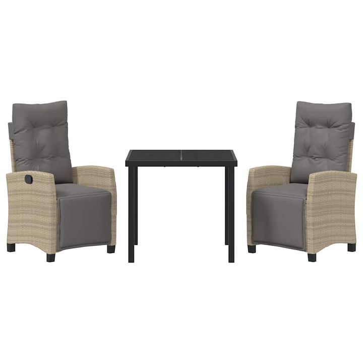 Have Spisebordssæt med pude 3 pcs Beige polyrattan
