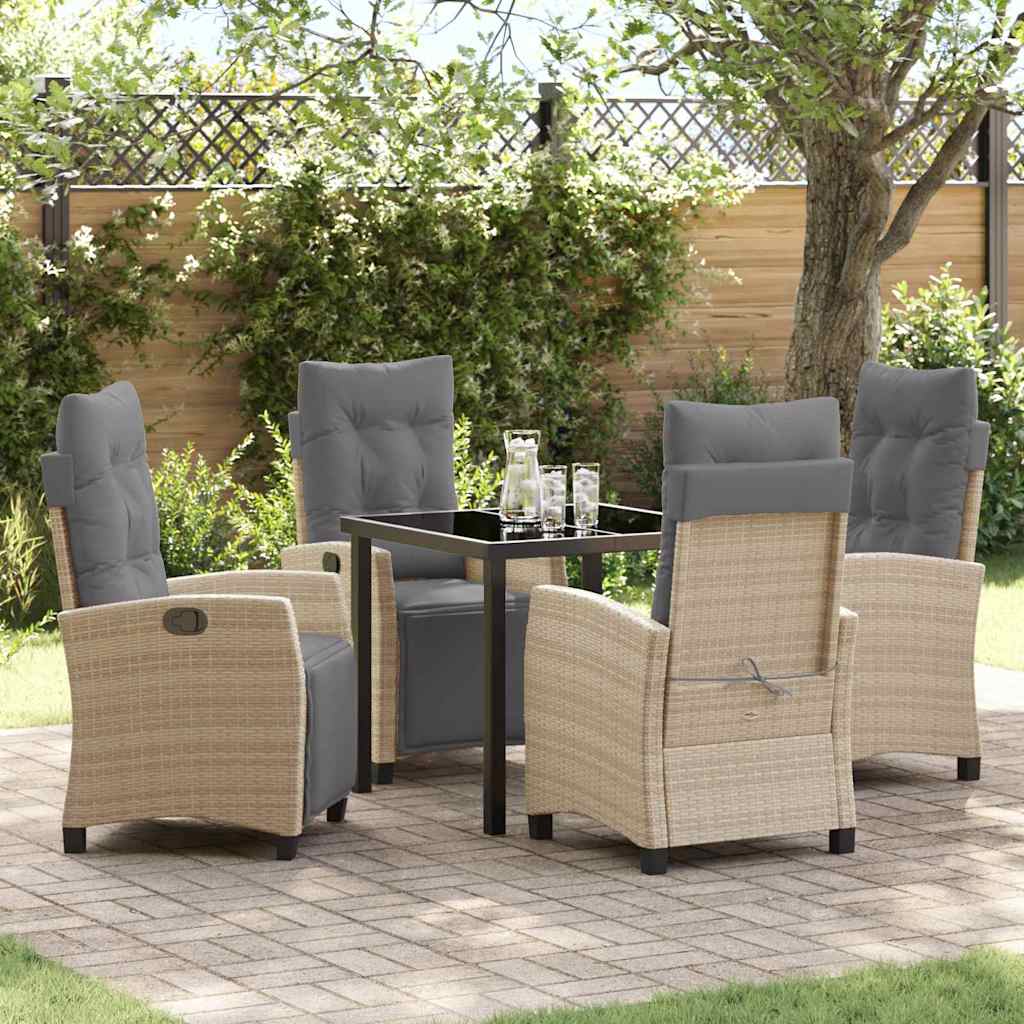 Have Spisebordssæt med pude 5 pcs Beige polyrattan