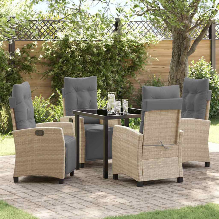 Have Spisebordssæt med pude 5 pcs Beige polyrattan