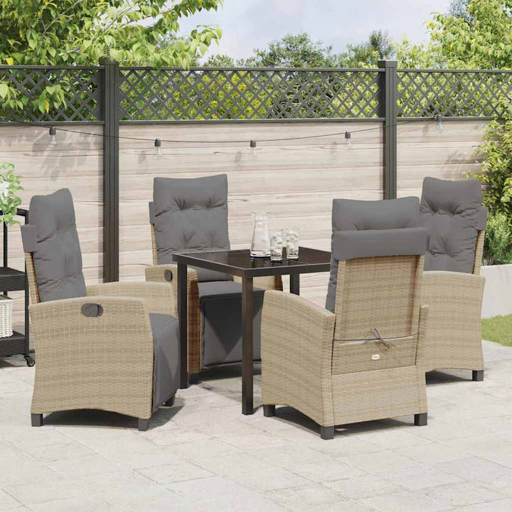 Have Spisebordssæt med pude 5 pcs Beige polyrattan