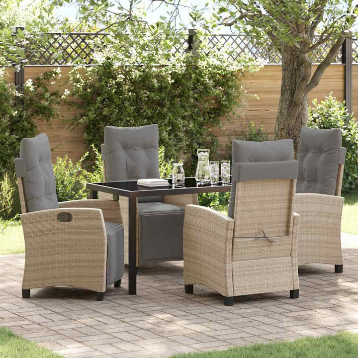 Have Spisebordssæt med pude 5 pcs Beige polyrattan