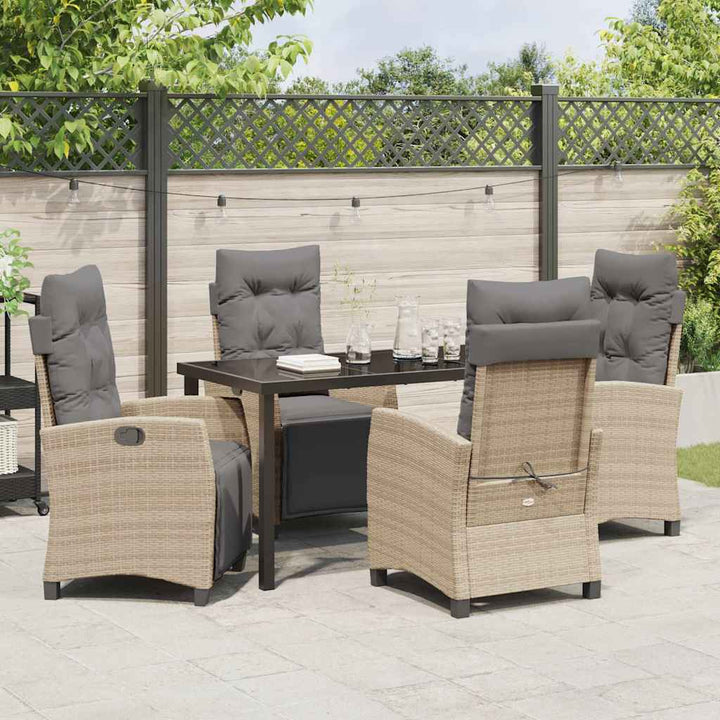 Have Spisebordssæt med pude 5 pcs Beige polyrattan