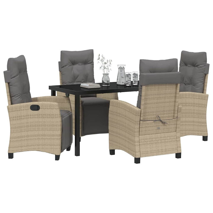 Have Spisebordssæt med pude 5 pcs Beige polyrattan