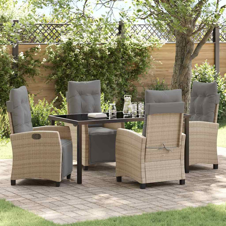 Have Spisebordssæt med pude 5 pcs Beige polyrattan