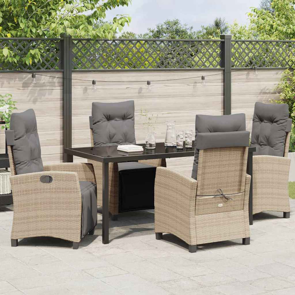 Have Spisebordssæt med pude 5 pcs Beige polyrattan
