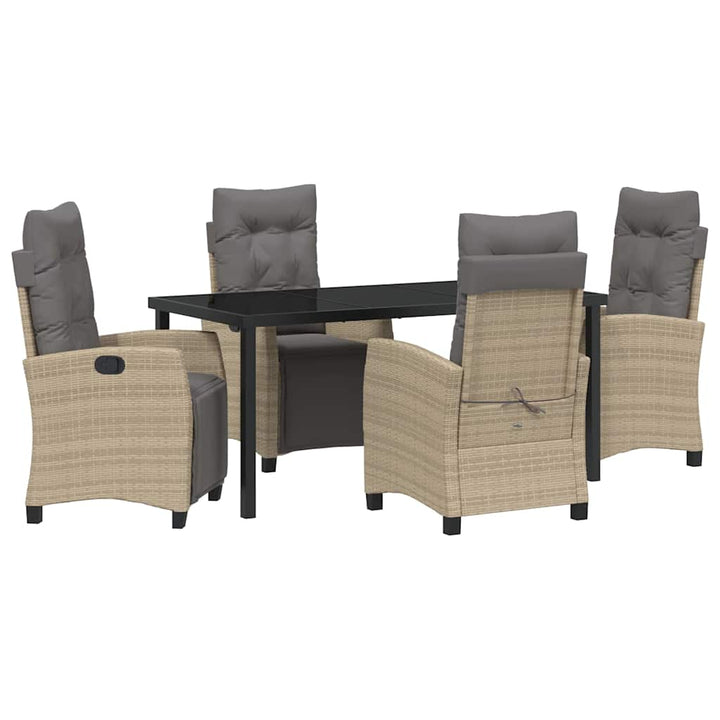 Have Spisebordssæt med pude 5 pcs Beige polyrattan