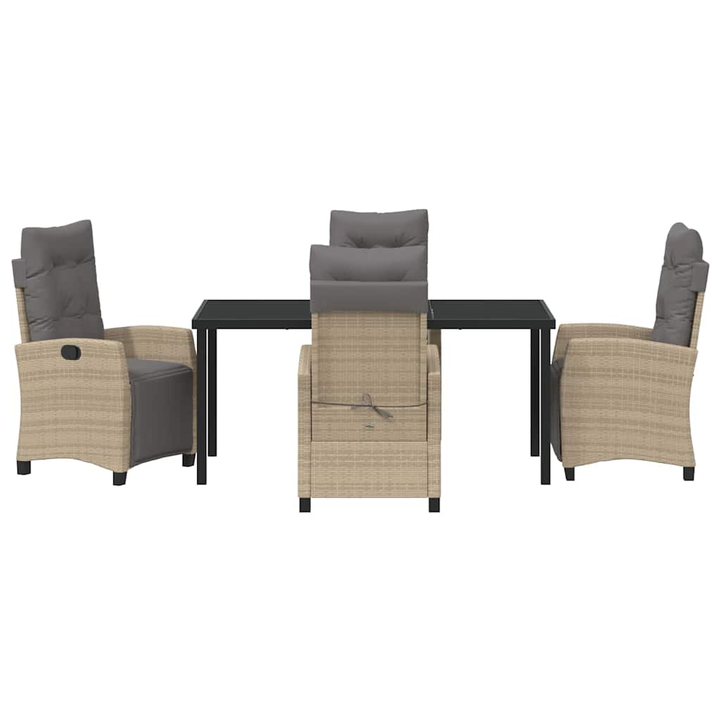Have Spisebordssæt med pude 5 pcs Beige polyrattan