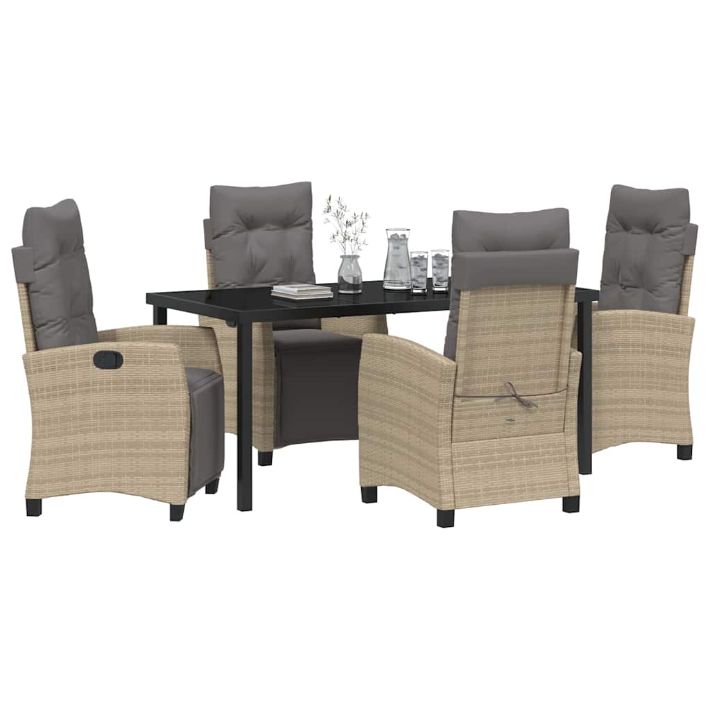 Have Spisebordssæt med pude 5 pcs Beige polyrattan