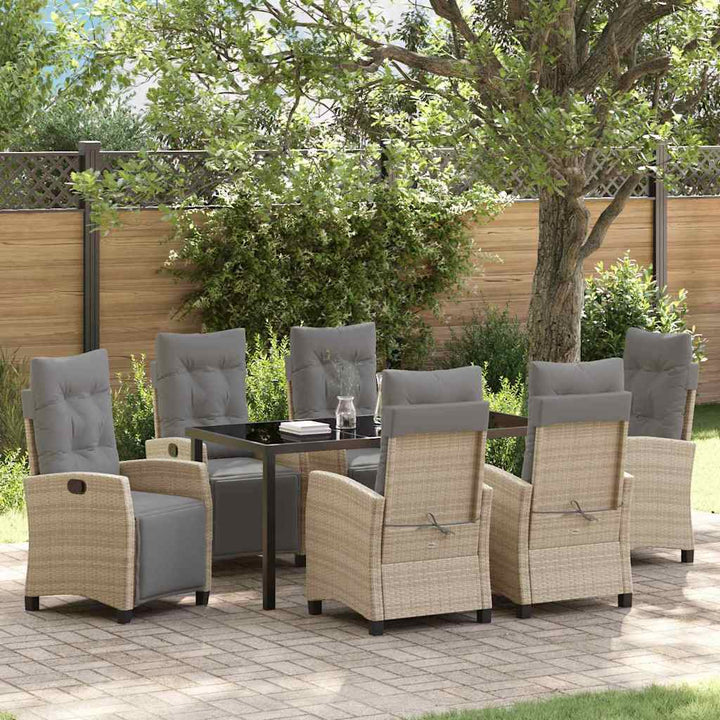 Have Spisebordssæt med pude 7 pcs Beige polyrattan