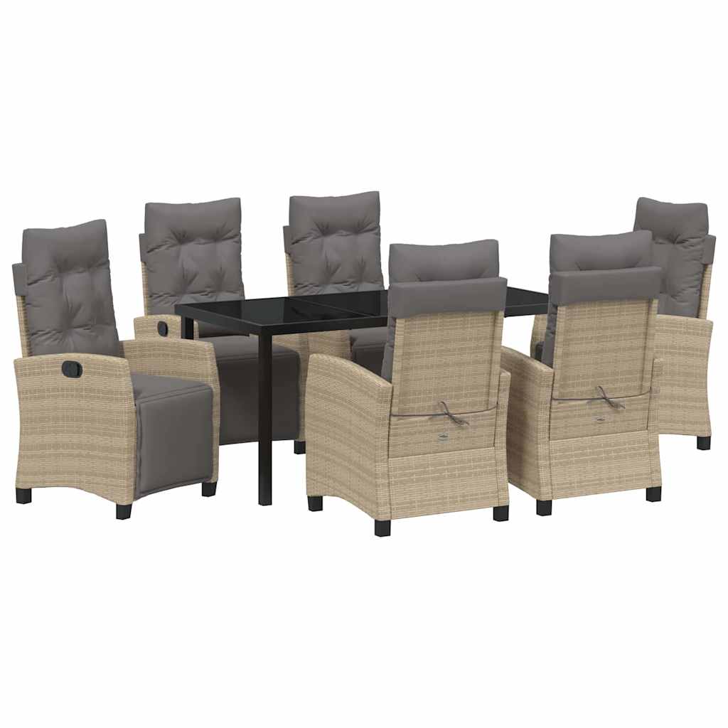 Have Spisebordssæt med pude 7 pcs Beige polyrattan