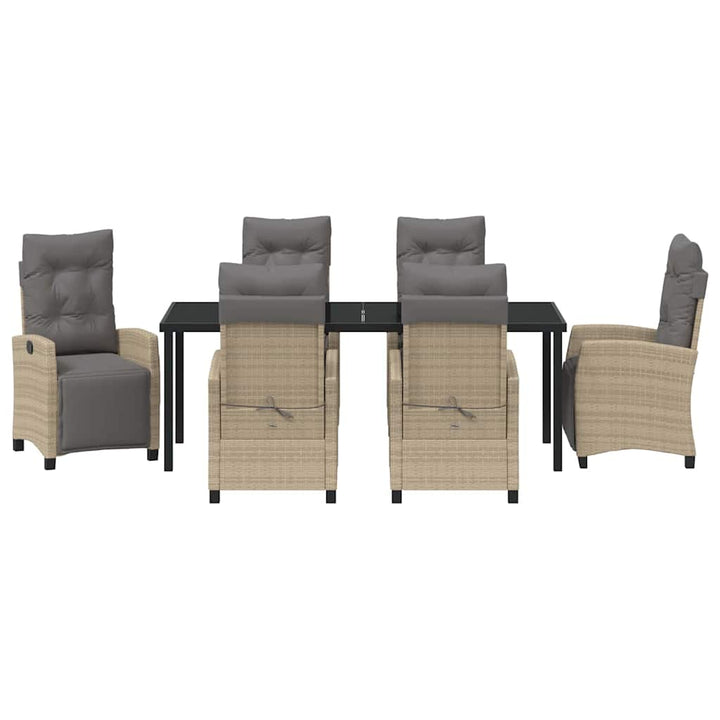 Have Spisebordssæt med pude 7 pcs Beige polyrattan