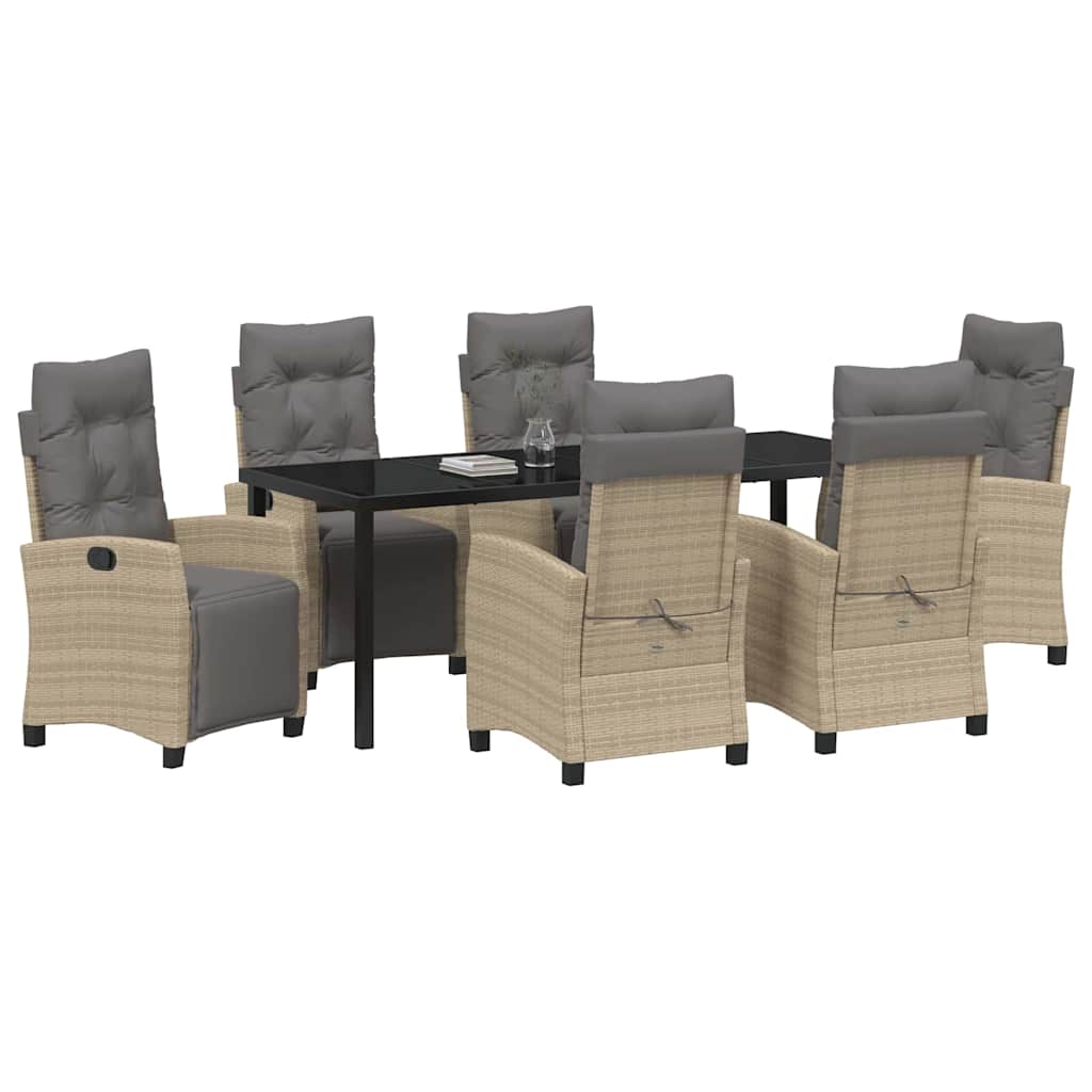 Have Spisebordssæt med pude 7 pcs Beige polyrattan