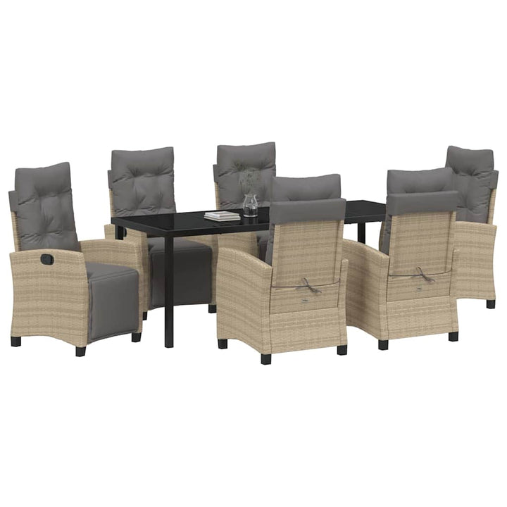 Have Spisebordssæt med pude 7 pcs Beige polyrattan