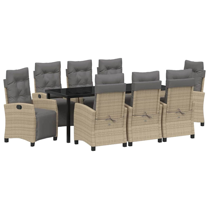 Have Spisebordssæt med pude 9 pcs Beige polyrattan