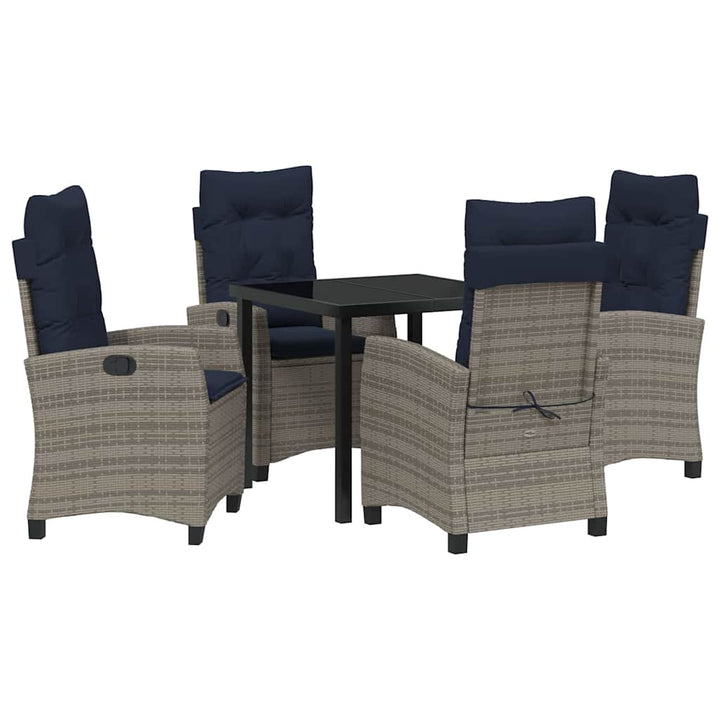 Have Spisebordssæt med pude 5 pcs Grå polyrattan
