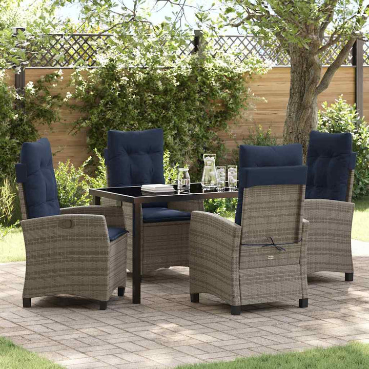 Have Spisebordssæt med pude 5 pcs Grå polyrattan