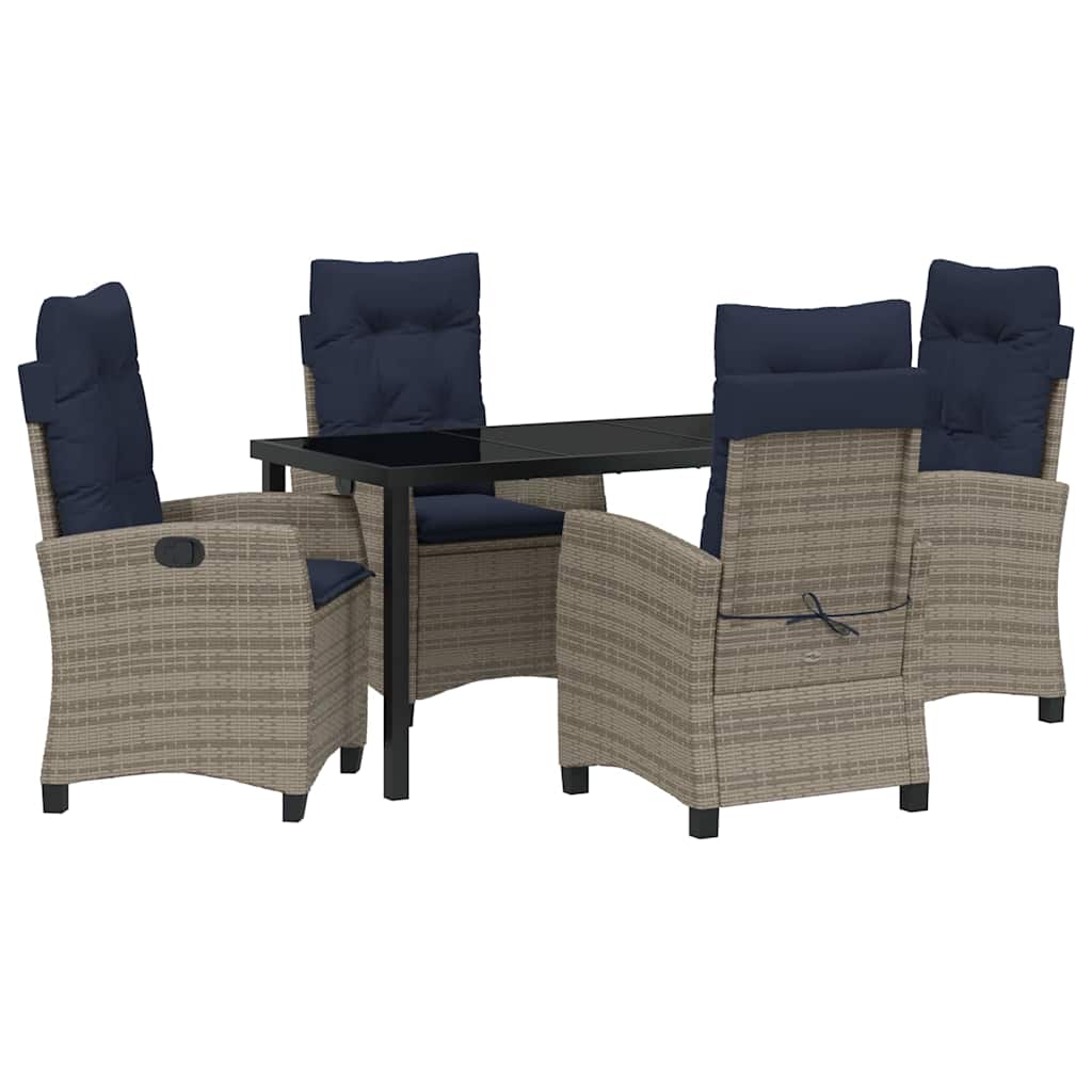 Have Spisebordssæt med pude 5 pcs Grå polyrattan