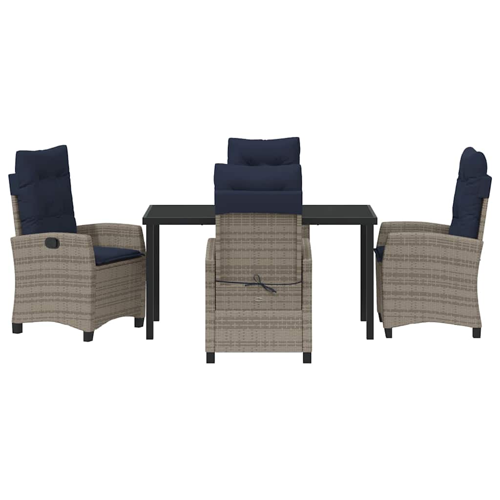 Have Spisebordssæt med pude 5 pcs Grå polyrattan