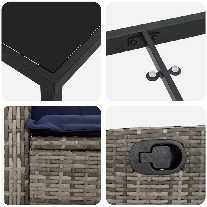 Have Spisebordssæt med pude 5 pcs Grå polyrattan