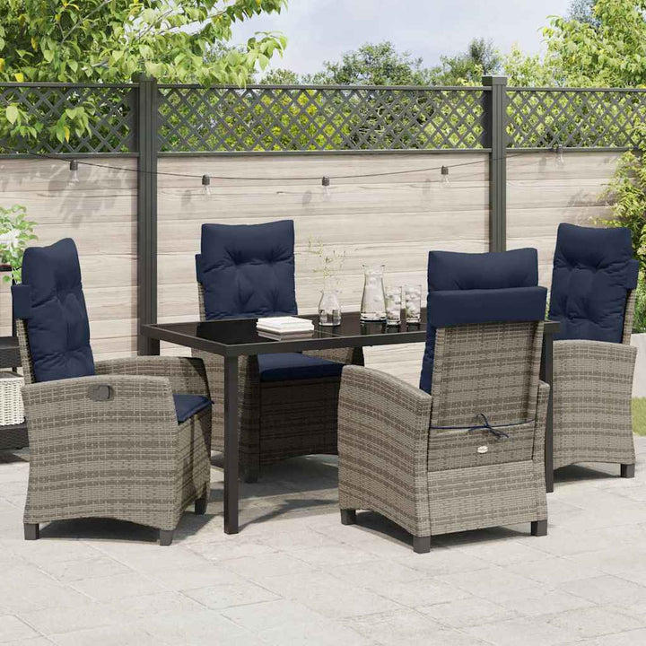 Have Spisebordssæt med pude 5 pcs Grå polyrattan