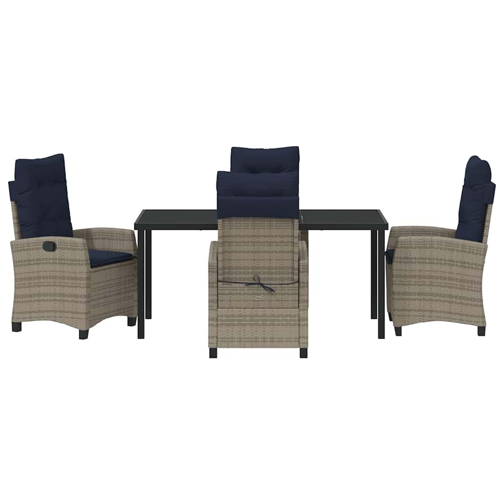 Have Spisebordssæt med pude 5 pcs Grå polyrattan