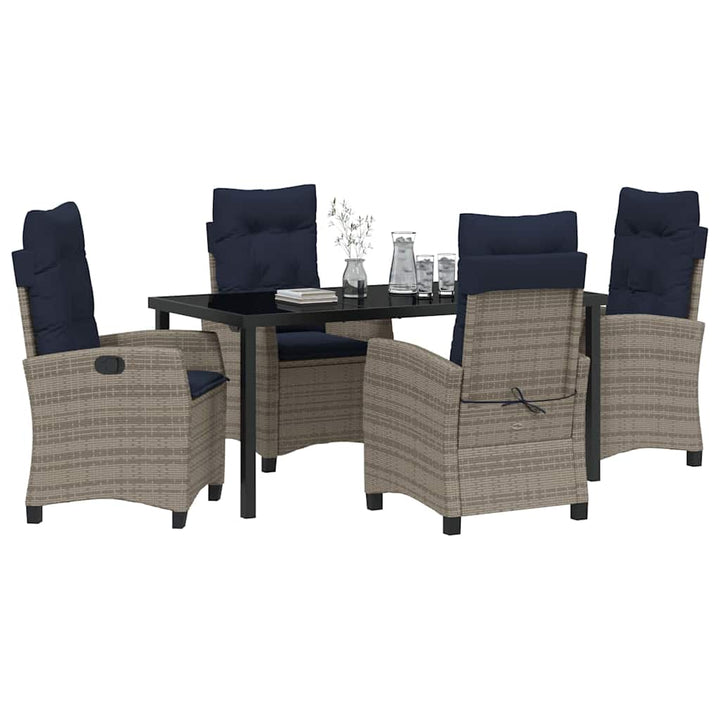 Have Spisebordssæt med pude 5 pcs Grå polyrattan
