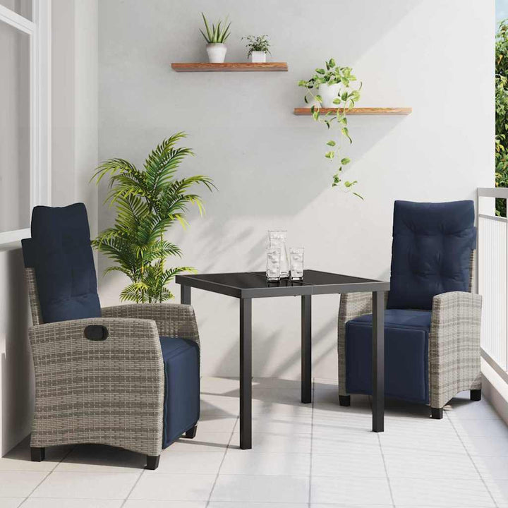 Have Spisebordssæt med pude 3 pcs Grå polyrattan