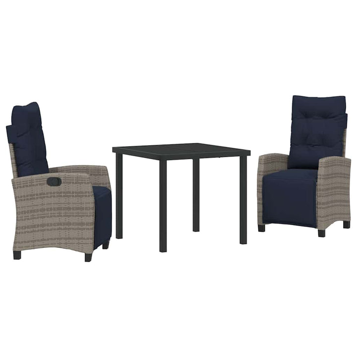 Have Spisebordssæt med pude 3 pcs Grå polyrattan