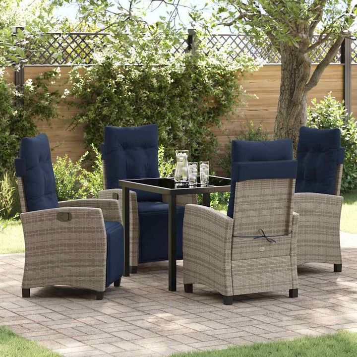 Have Spisebordssæt med pude 5 pcs Grå polyrattan
