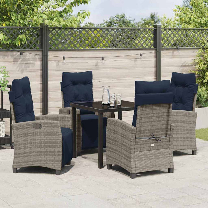 Have Spisebordssæt med pude 5 pcs Grå polyrattan