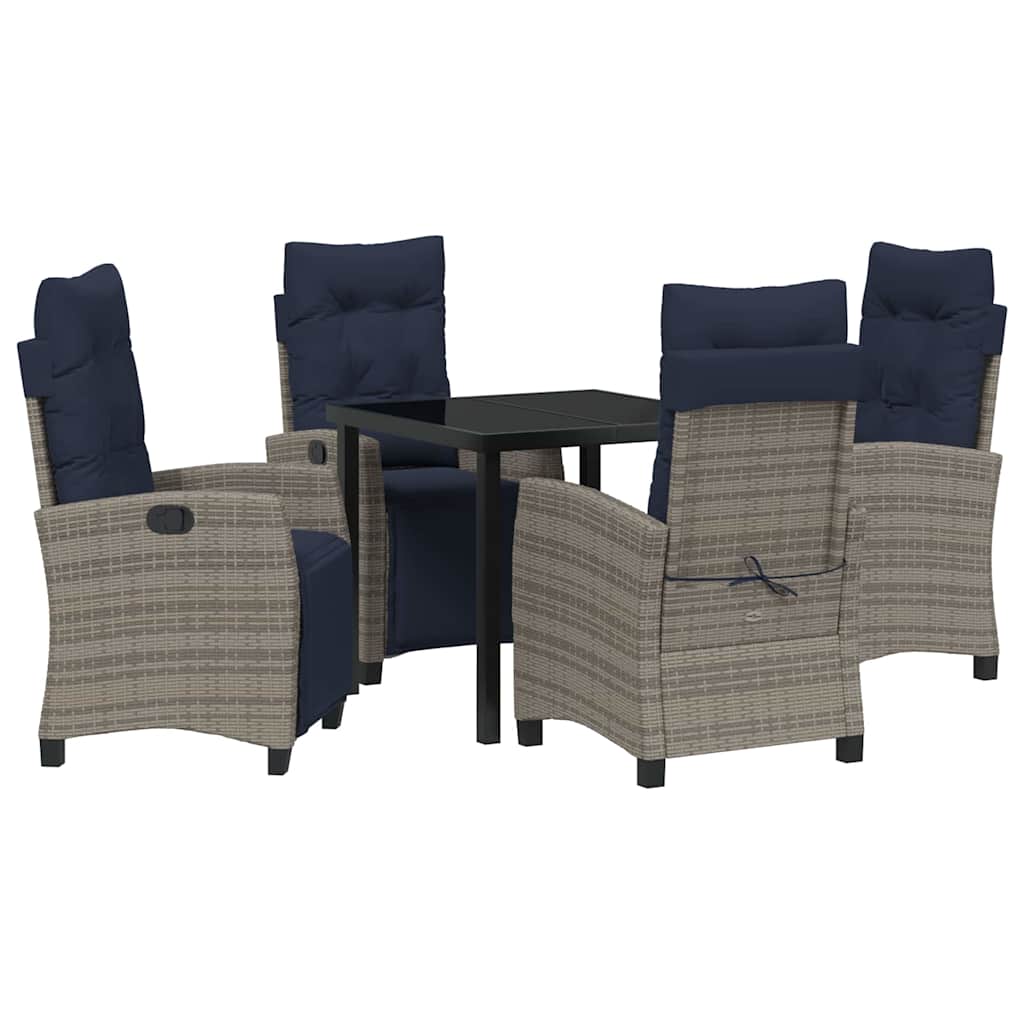 Have Spisebordssæt med pude 5 pcs Grå polyrattan