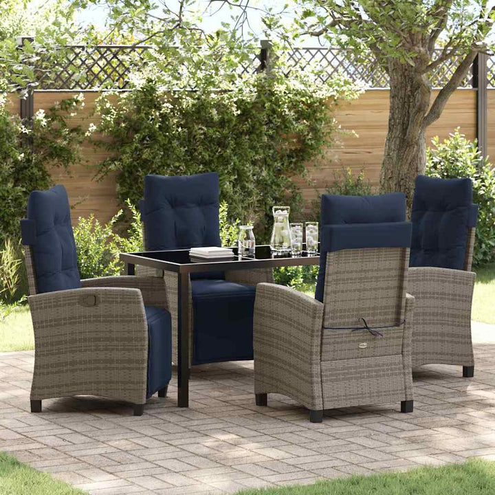 Have Spisebordssæt med pude 5 pcs Grå polyrattan