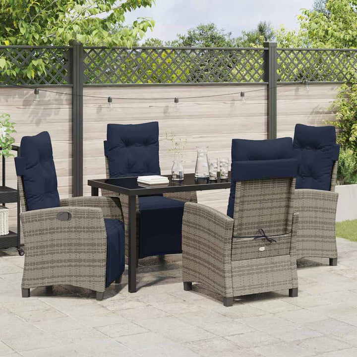 Have Spisebordssæt med pude 5 pcs Grå polyrattan