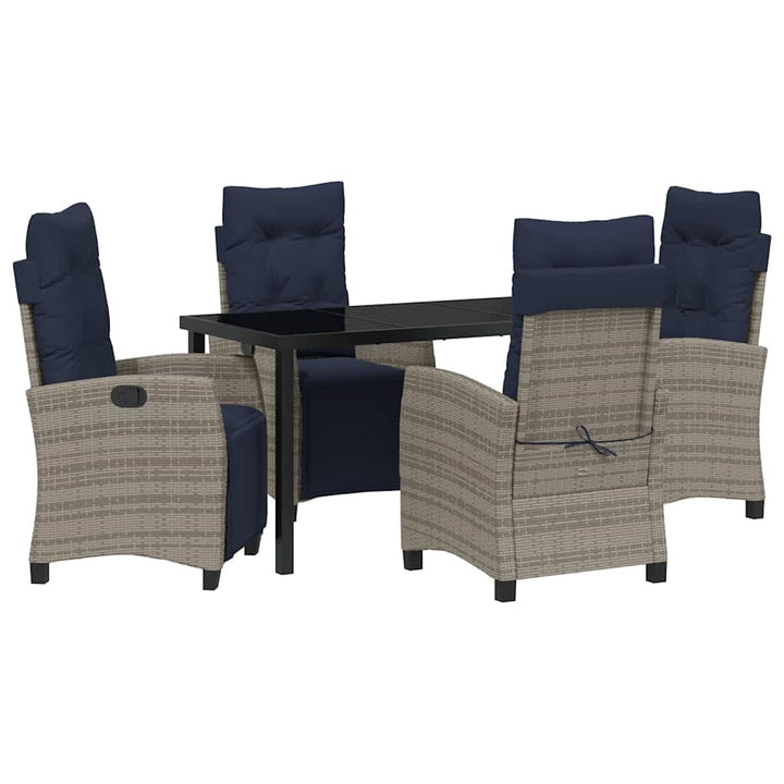 Have Spisebordssæt med pude 5 pcs Grå polyrattan