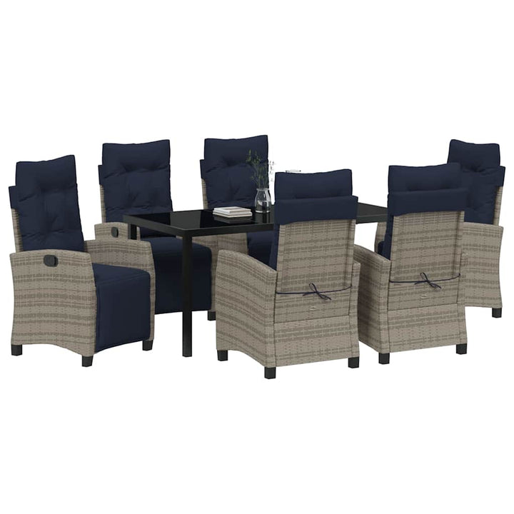 Have Spisebordssæt med pude 7 pcs Grå polyrattan