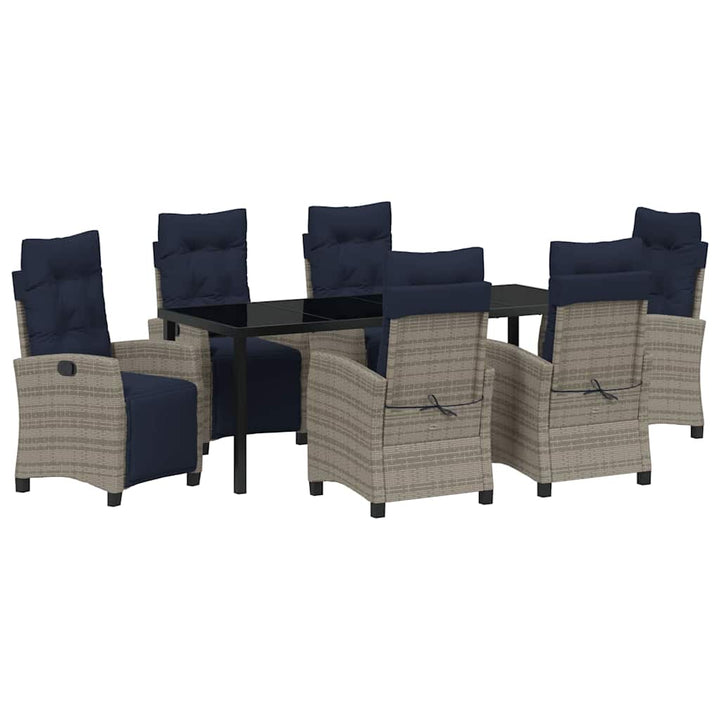 Have Spisebordssæt med pude 7 pcs Grå polyrattan
