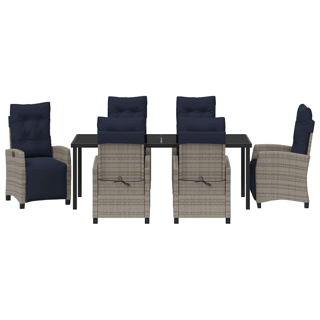 Have Spisebordssæt med pude 7 pcs Grå polyrattan