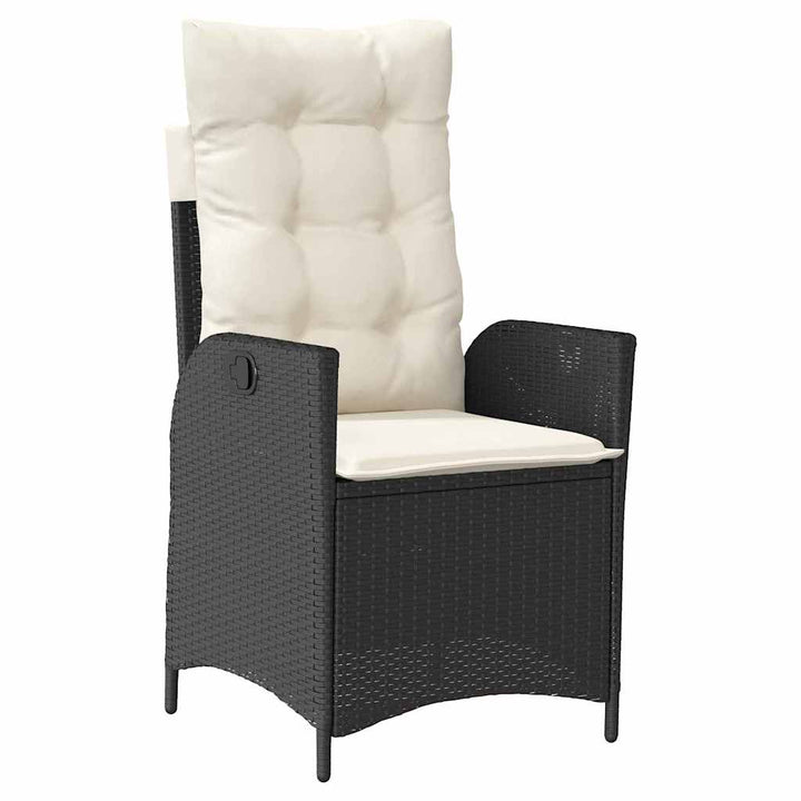 Have Spisebordssæt med pude 5 pcs Sort polyrattan