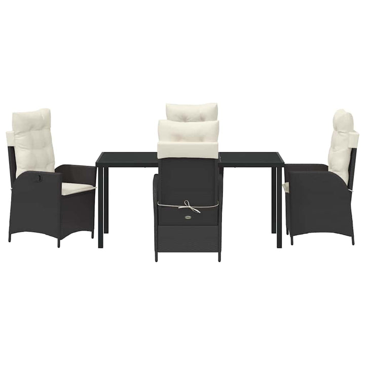Have Spisebordssæt med pude 5 pcs Sort polyrattan