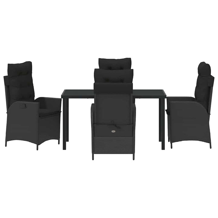 Have Spisebordssæt med pude 5 pcs Sort polyrattan