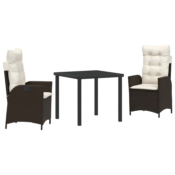Have Spisebordssæt med pude 3 pcs Brun polyrattan