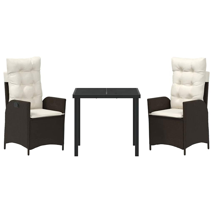 Have Spisebordssæt med pude 3 pcs Brun polyrattan