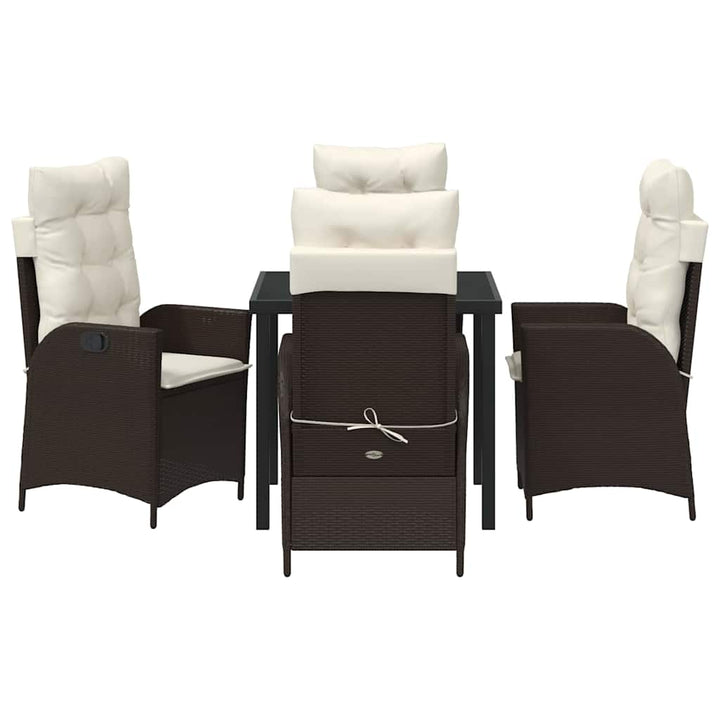 Have Spisebordssæt med pude 5 pcs Brun polyrattan