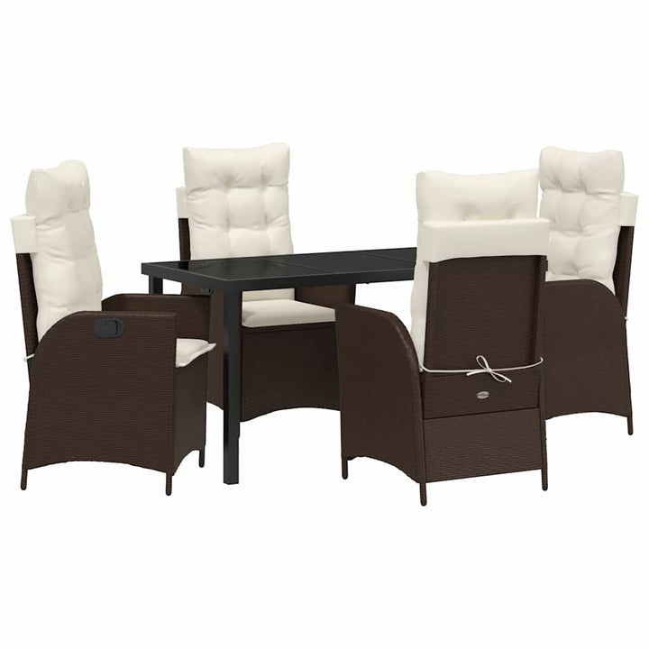 Have Spisebordssæt med pude 5 pcs Brun polyrattan