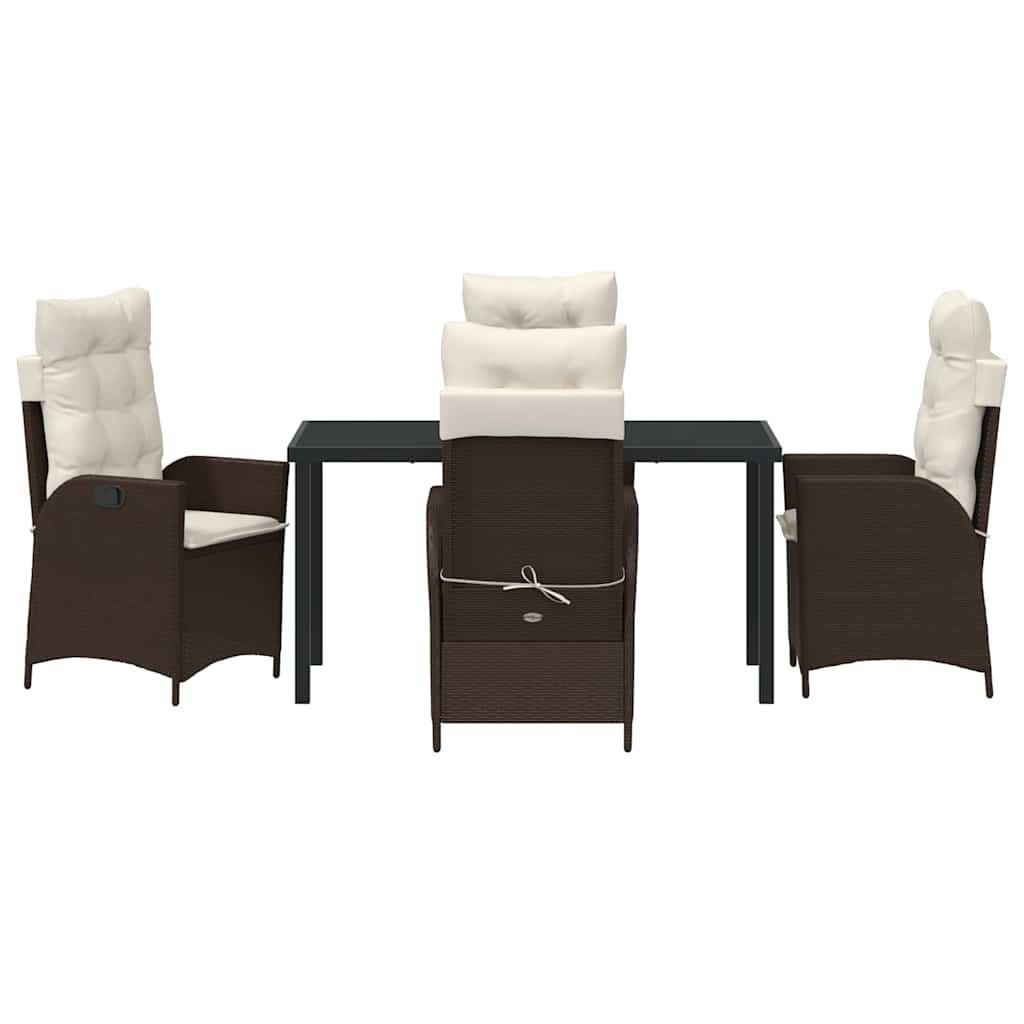 Have Spisebordssæt med pude 5 pcs Brun polyrattan